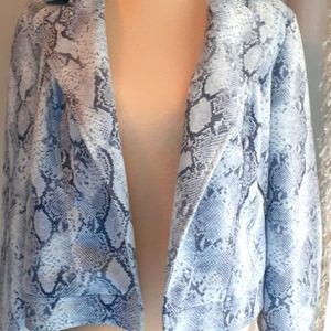 NWT Philosophy Gray Snakeskin Open Front Jacket